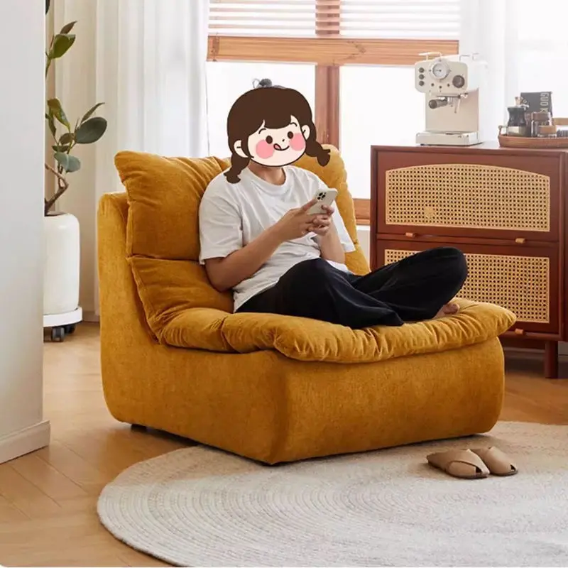 Comfortable Soft Small-sized One Seat Living Room Sponge Durable Fabric Removable Cover Vacuum Compression Roll-pack Lazy Sofa — image 3