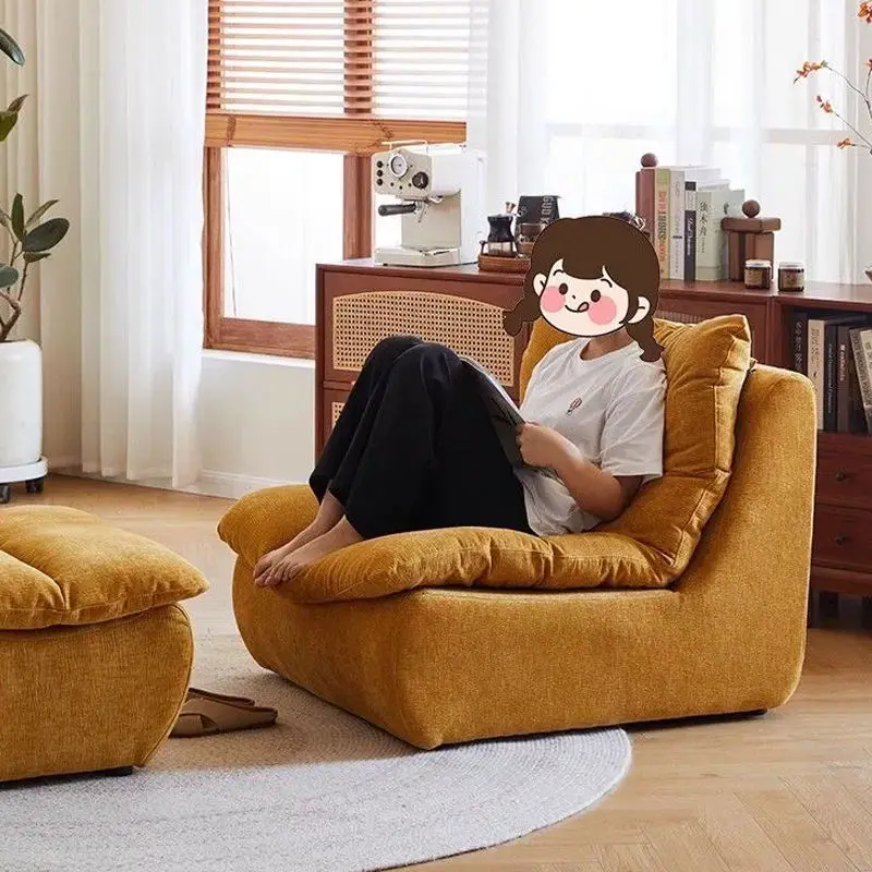 Comfortable Soft Small-sized One Seat Living Room Sponge Durable Fabric Removable Cover Vacuum Compression Roll-pack Lazy Sofa — image 5