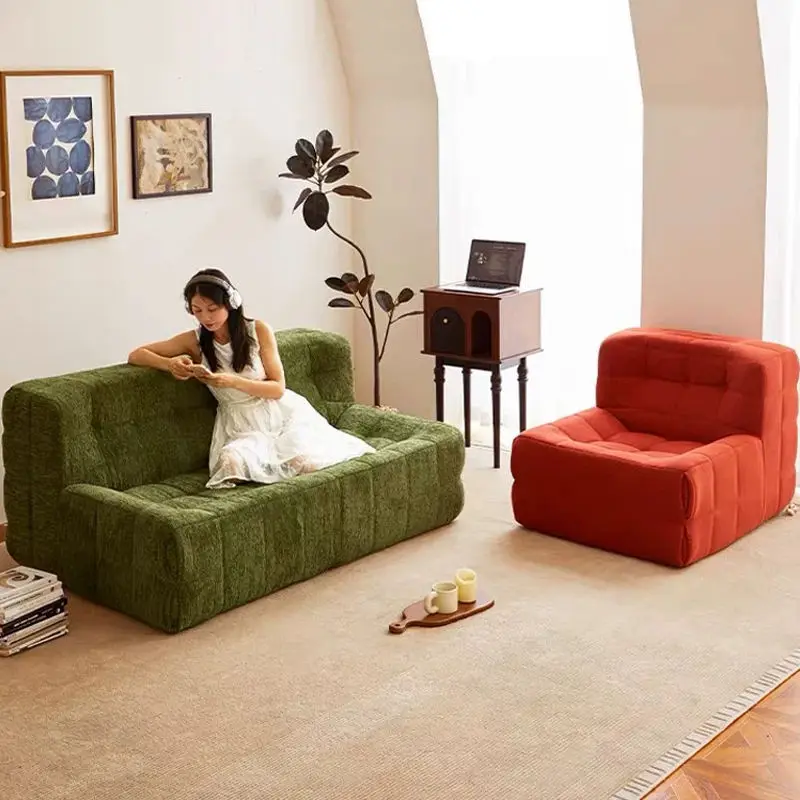 Square Hook Small-sized Living Room Sponge Durable Fabric Eco-Friendly Vacuum Compression Roll Package Sectional One Seat Sofa — image 5