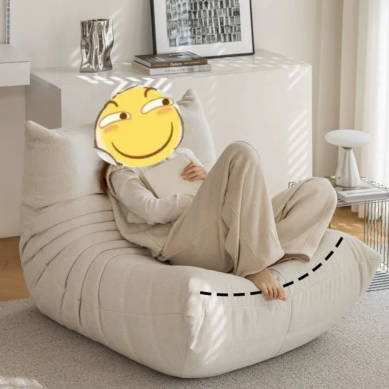 Caterpillar Modern Fabric Lazy Person Can Lie Down or Sleep on This Sofa Balcony Single Sofa Chair Bedroom Small Sofa — image 2