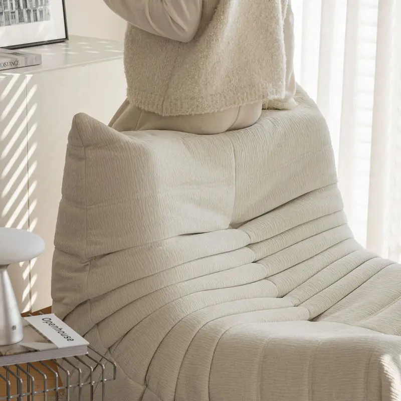 Caterpillar Modern Fabric Lazy Person Can Lie Down or Sleep on This Sofa Balcony Single Sofa Chair Bedroom Small Sofa — image 5