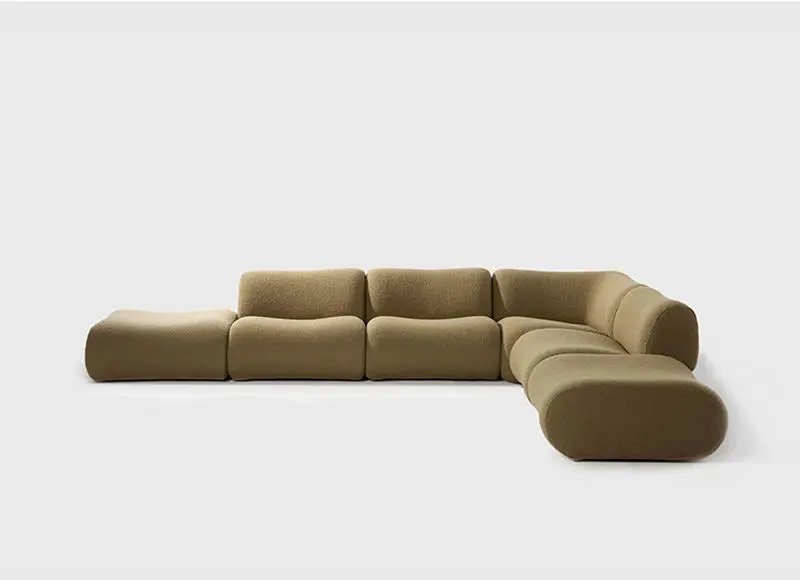 Modern Minimalist L-shaped Modular Combination Small-sized Living Room Design Model Corner Compact Fabric Sofa — image 5
