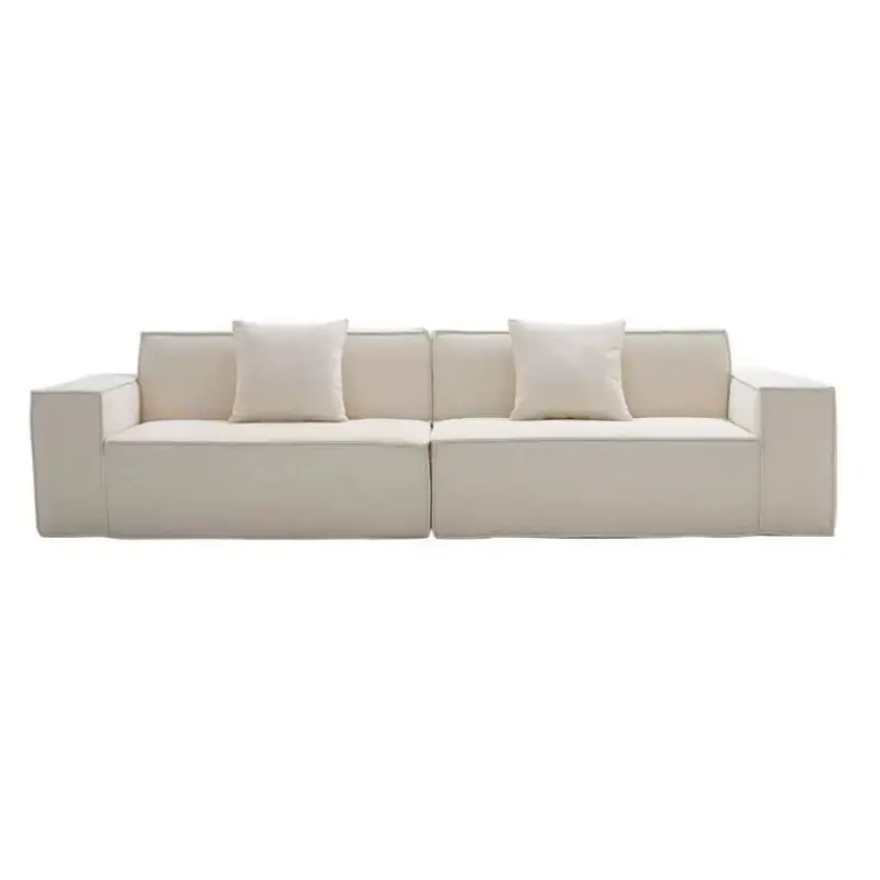Block Durable Modern Minimalist Living Room Straight-line Trendy Style Combination Compressed Sponge Fabric Sofa — image 4