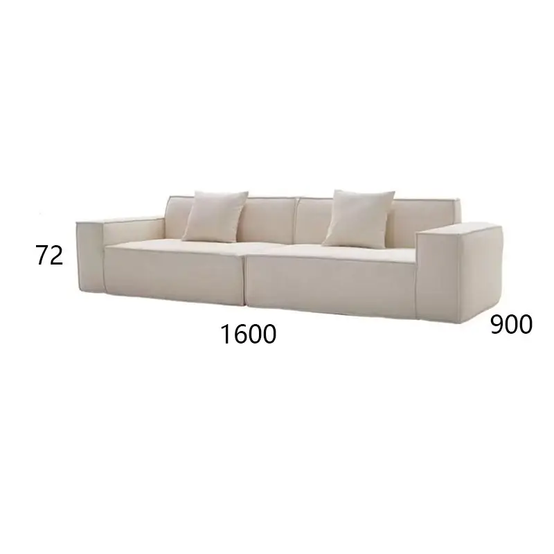 Block Durable Modern Minimalist Living Room Straight-line Trendy Style Combination Compressed Sponge Fabric Sofa — image 5