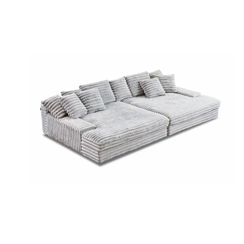 Lazyman Living Room Velvet Square Sectional Set Sofa Cloudy Large Seat Deep-Depth Adjustable Compressed — image 6