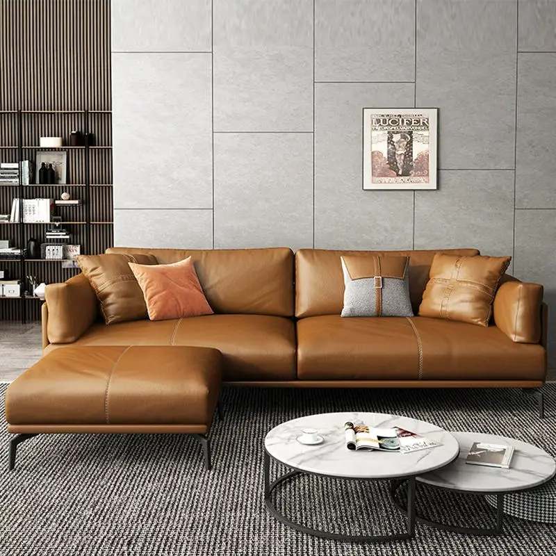 Simple Modern Eco-Friendly Durable Business Reception Meeting High-Density Sponge PU Leather Sectional Three-person Offi — view 1