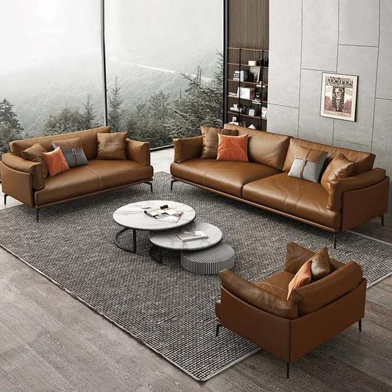 Simple Modern Eco-Friendly Durable Business Reception Meeting High-Density Sponge PU Leather Sectional Three-person Office Sofa — image 2