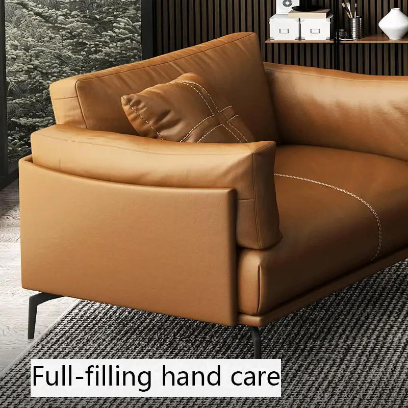 Simple Modern Eco-Friendly Durable Business Reception Meeting High-Density Sponge PU Leather Sectional Three-person Office Sofa — image 5