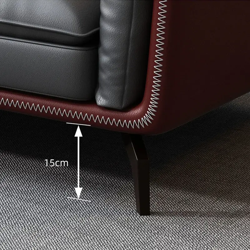 Small-sized Multi-color PU Leather Eco-Friendly Durable Casual U-shaped Modern Sectional Coffee Table Set for Office Sofa — image 5