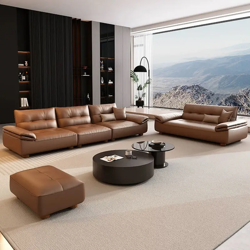 Business Reception Meeting Leisure Area Eco-Friendly Durable Modern Sectional PU Leather Small-sized Office Sofa Set — view 1
