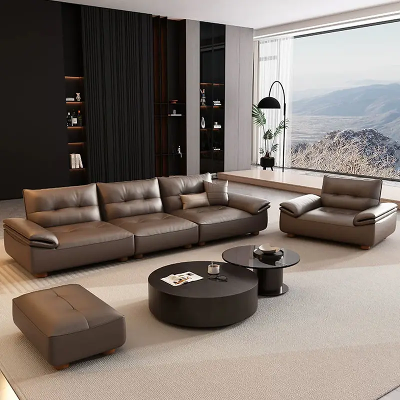 Business Reception Meeting Leisure Area Eco-Friendly Durable Modern Sectional PU Leather Small-sized Office Sofa Set — image 2