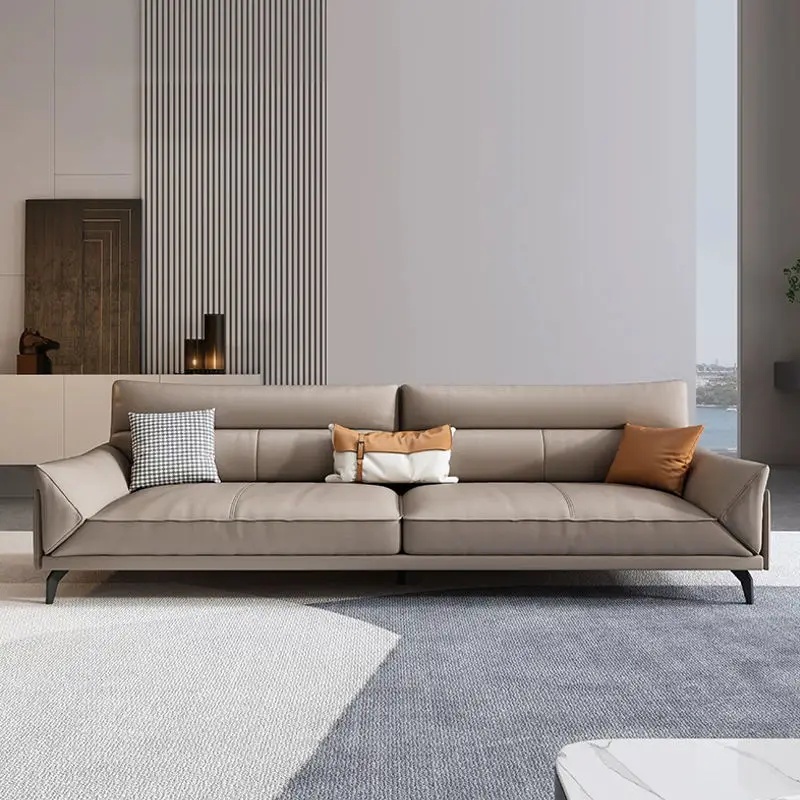 Small-sized PU Leather Modern Sectional Three-person Side-by-side High-Density Sponge Eco-Friendly Durable Sofa Set Livi — view 3