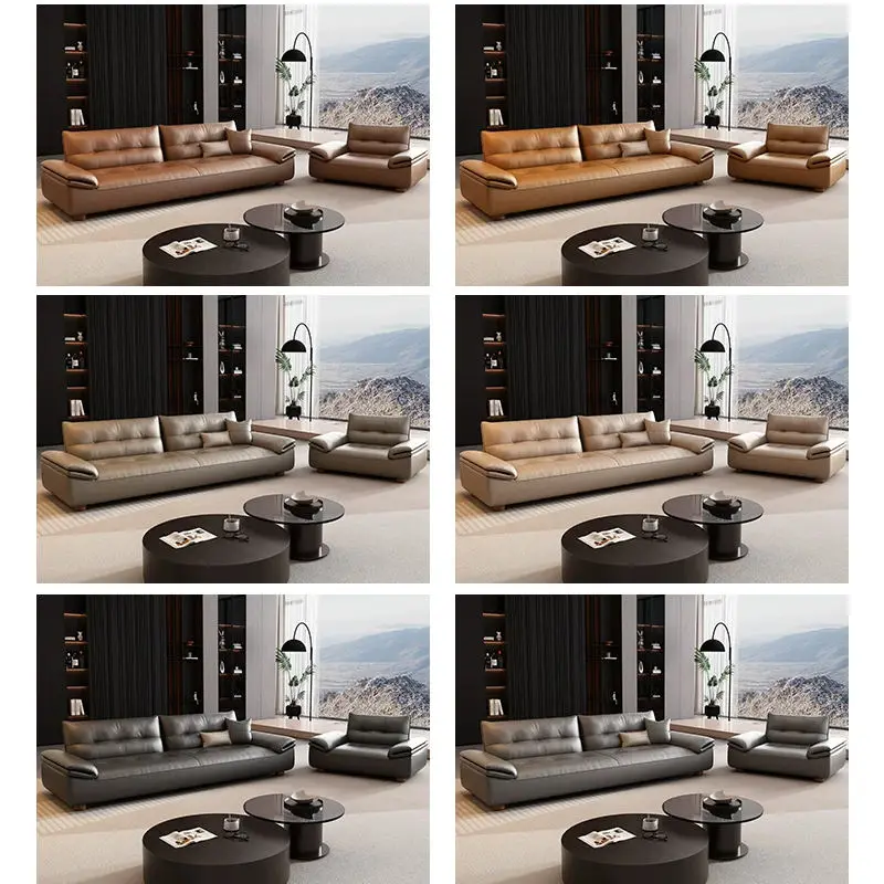 Business Reception Meeting Leisure Area Eco-Friendly Durable Modern Sectional PU Leather Small-sized Office Sofa Set — image 4