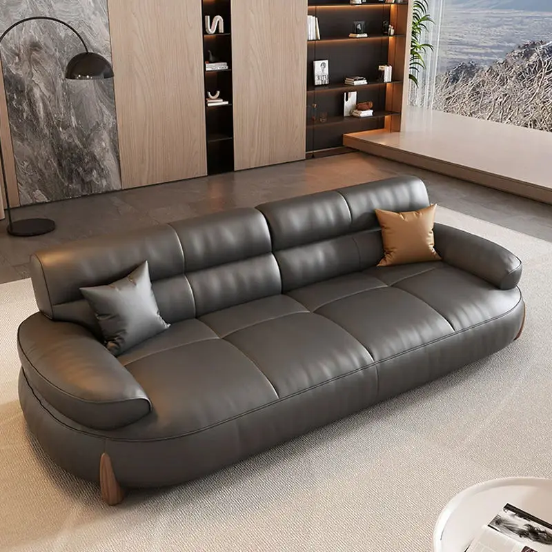 Black Sugar Cloud PU Leather Modern Square Sectional Sofa Set for Apartment and Office Use — image 4
