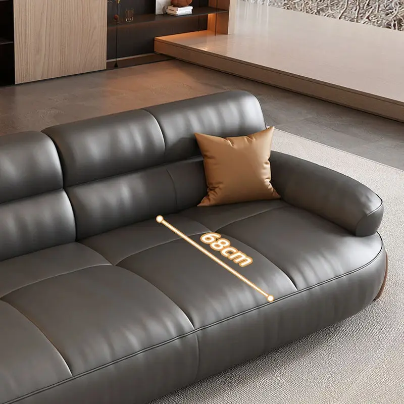 Black Sugar Cloud PU Leather Modern Square Sectional Sofa Set for Apartment and Office Use — image 5