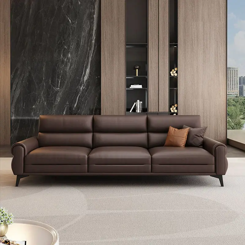 Modern Durable Eco-Friendly Sectional PU Leather Imported Office Sofa Set with High-Density Sponge for Living Room — view 2