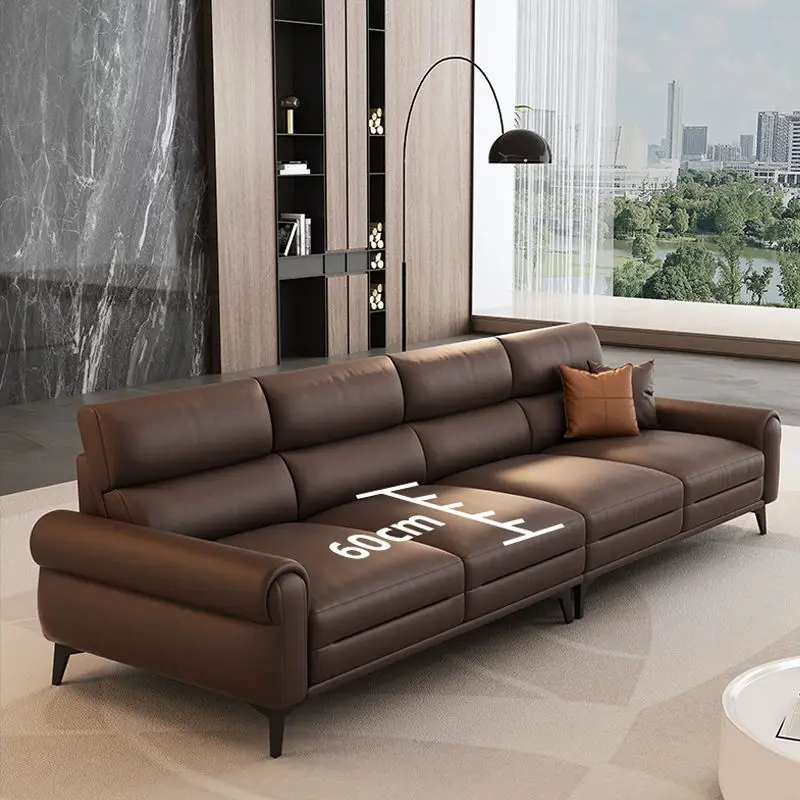 Modern Durable Eco-Friendly Sectional PU Leather Imported Office Sofa Set with High-Density Sponge for Living Room — view 3
