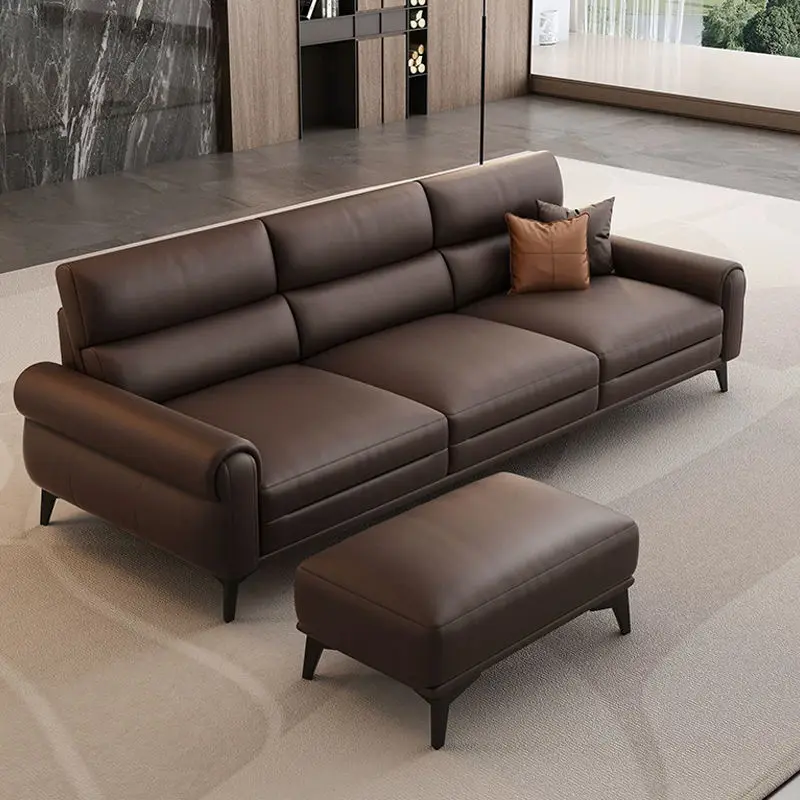 Modern Durable Eco-Friendly Sectional PU Leather Imported Office Sofa Set with High-Density Sponge for Living Room — view 5