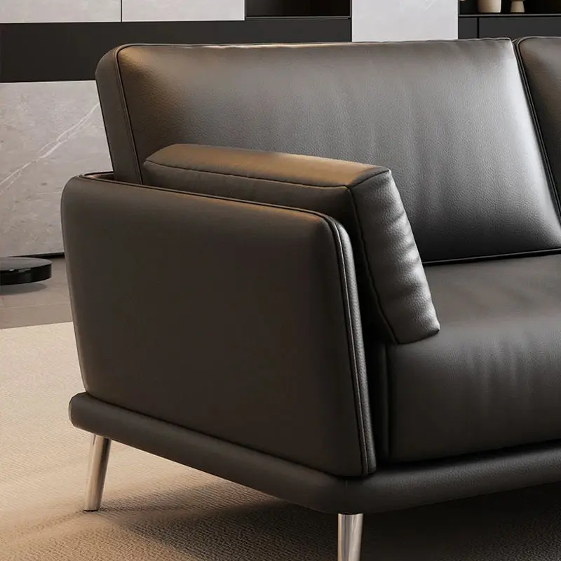 Modern PU Leather Sectional Office Sofa Set Wood Frame Living Room Bedroom Durable Eco-Friendly High-Density Sponge Cheap — image 6