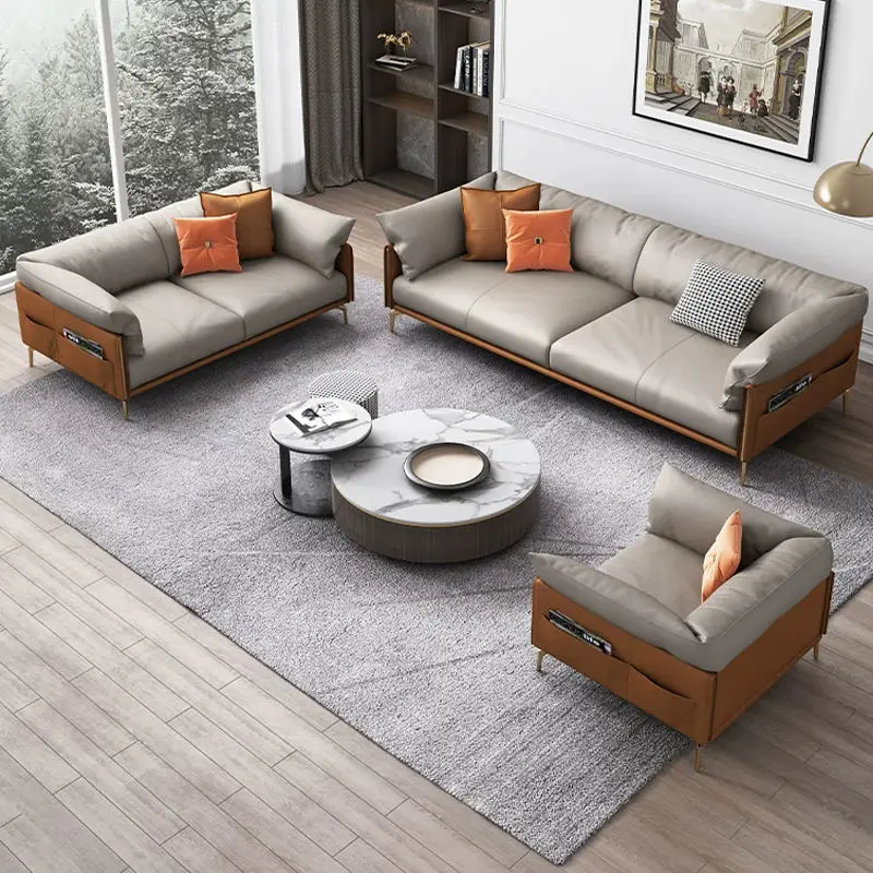Simple Durable Eco-Friendly Modern Business Reception Meeting High-Density Sponge PU Leather Sectional Straight-flow Off — view 1