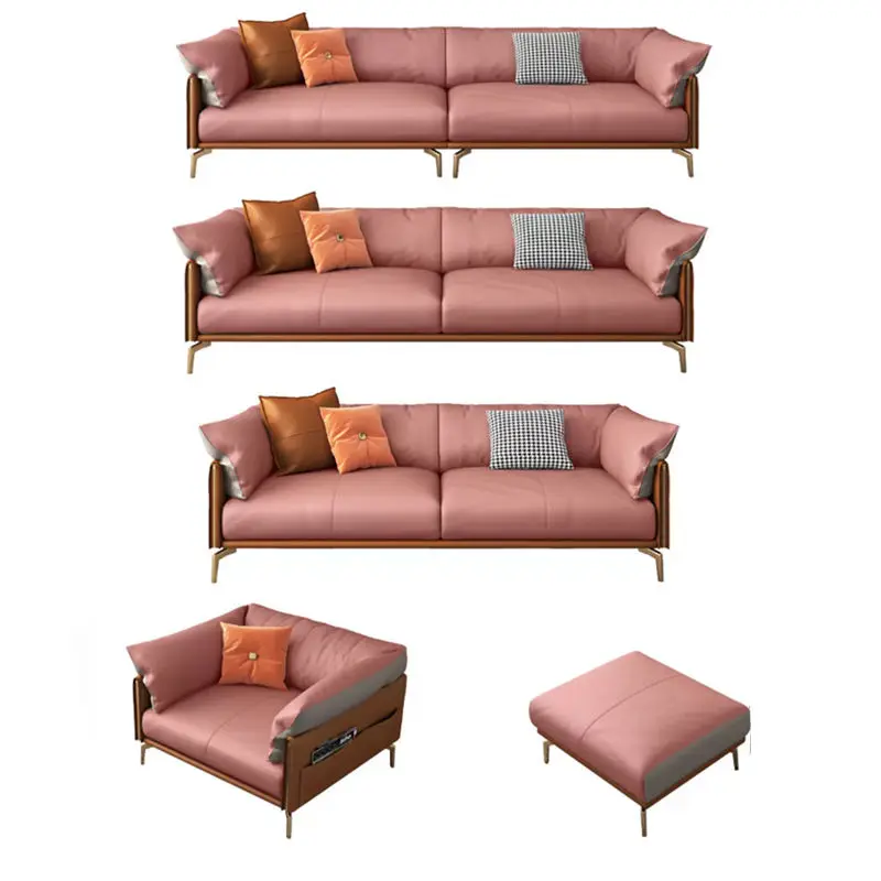 Simple Durable Eco-Friendly Modern Business Reception Meeting High-Density Sponge PU Leather Sectional Straight-flow Office Sofa — image 6