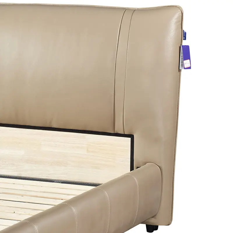 Best-selling Modern Bedroom Leather Full Upholstered Eco-Friendly Durable Soft Bed for Villas Hotels and Apartments — image 4