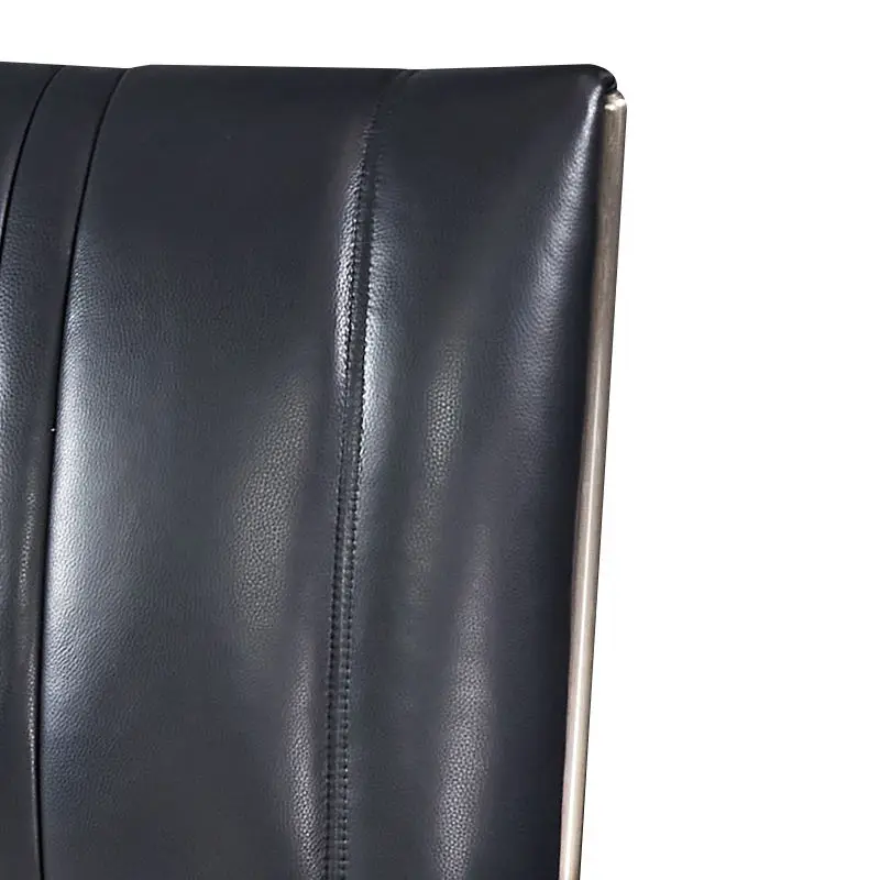 Modern Fashionable Black High-legged Genuine Leather Artificial Leather Sponge Upholstered Full Size Extra-large Soft Bed — image 5