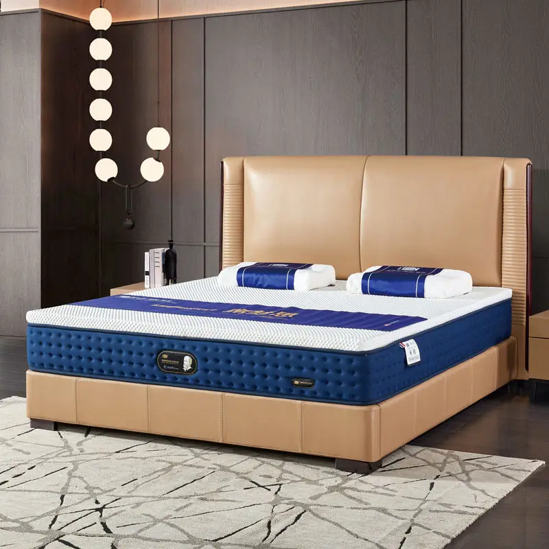 High-end Luxurious Bedroom Full-size Double Upholstered Eco-Friendly Leather Artificial Leather Wooden-frame Soft Bed — view 1