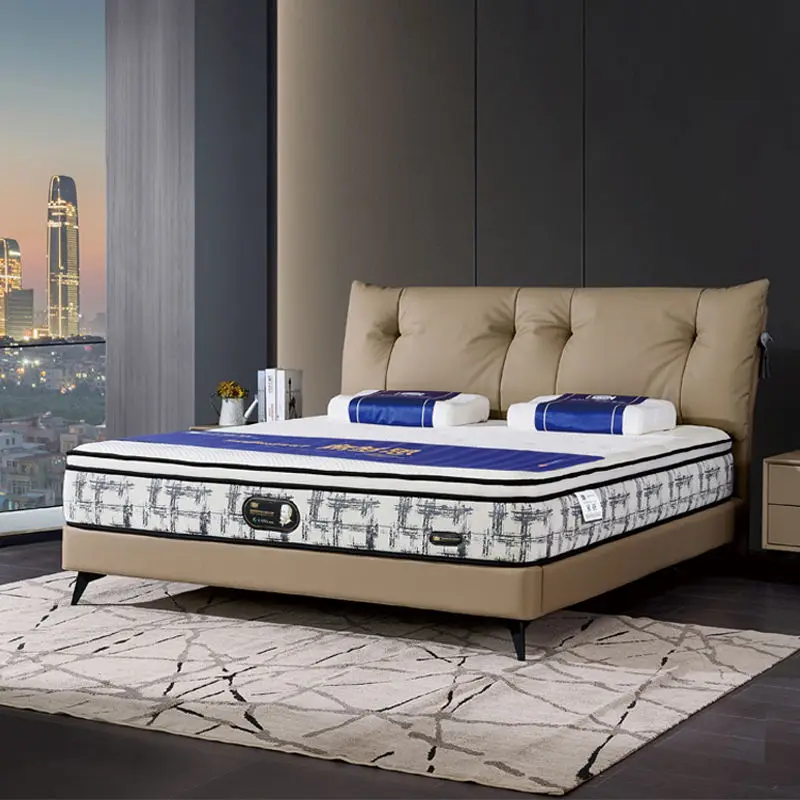 Modern Bedroom Premium Artificial Leather Upholstered Plush Doll Mattress Eco-Friendly Durable Full Size Bed — view 1