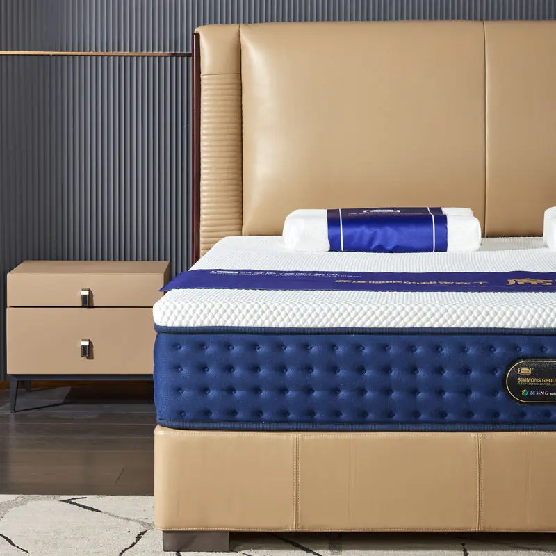 High-end Luxurious Bedroom Full-size Double Upholstered Eco-Friendly Leather Artificial Leather Wooden-frame Soft Bed — view 2