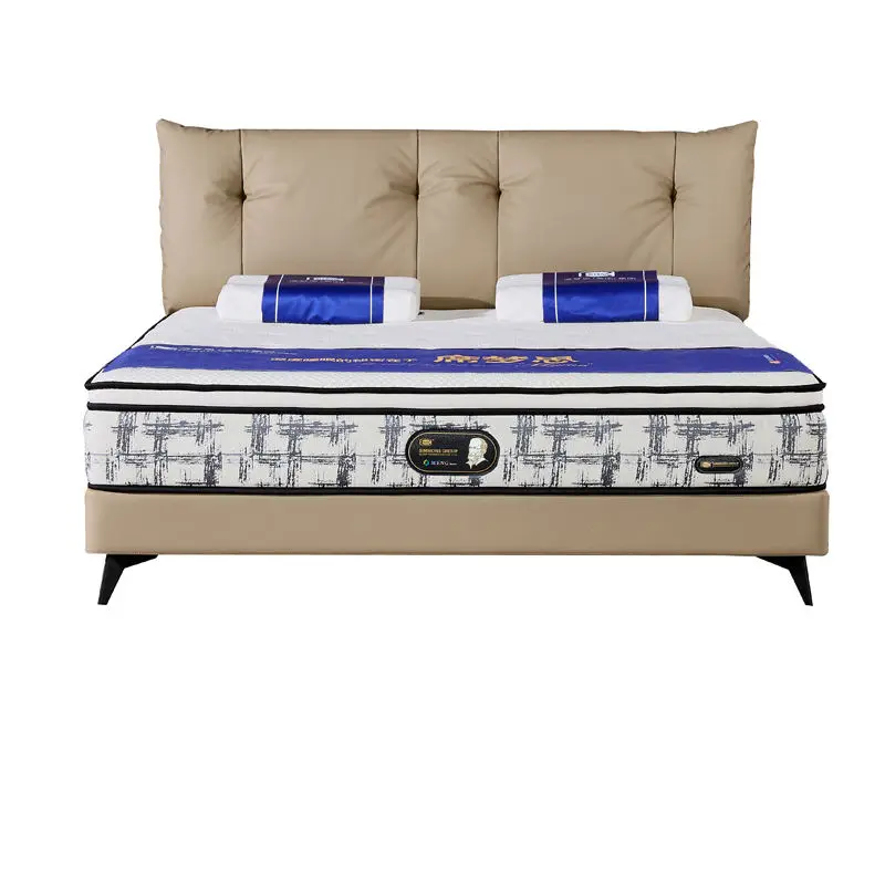 Modern Bedroom Premium Artificial Leather Upholstered Plush Doll Mattress Eco-Friendly Durable Full Size Bed — view 2