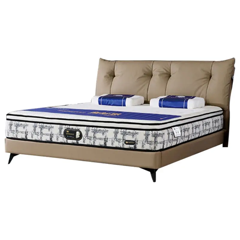 Modern Bedroom Premium Artificial Leather Upholstered Plush Doll Mattress Eco-Friendly Durable Full Size Bed — view 6