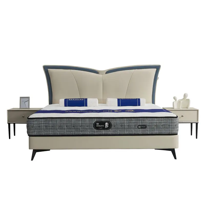 Best-selling Genuine Leather Full Size Hotel Bedroom Modern Eco-Friendly Durable Lightweight Soft Bed — view 1