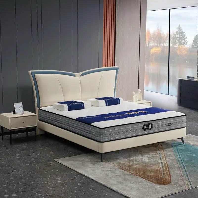 Best-selling Genuine Leather Full Size Hotel Bedroom Modern Eco-Friendly Durable Lightweight Soft Bed — image 2