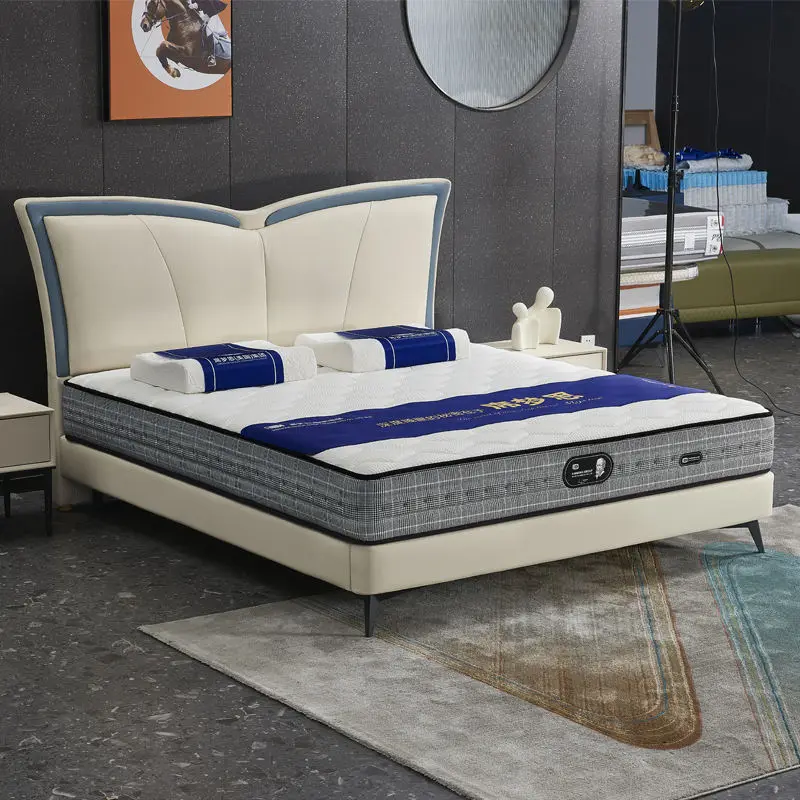 Best-selling Genuine Leather Full Size Hotel Bedroom Modern Eco-Friendly Durable Lightweight Soft Bed — image 4