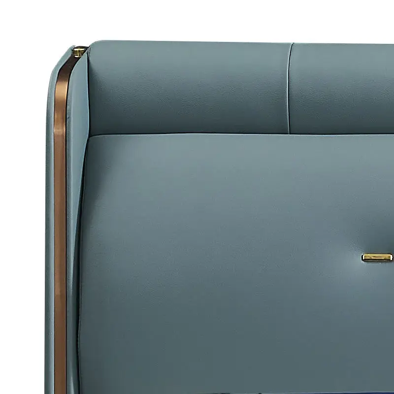 Luxury Light Design Minimalist Pine Wood Frame Soft Bed Eco-Friendly Genuine Leather Upholstered Full Bedroom Hotel Villa — image 5
