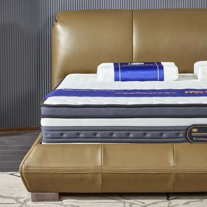 Luxurious Full Size Soft Bed Genuine Leather Upholstery Pine Wood Frame Eco-Friendly Durable Design Foldable 2-Year Warranty — image 2