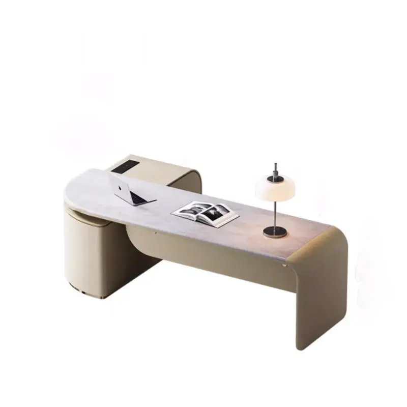 Italian Style Modern Steel and Wooden Office Desk with Natural Marble for Office Building or Home Use — image 6