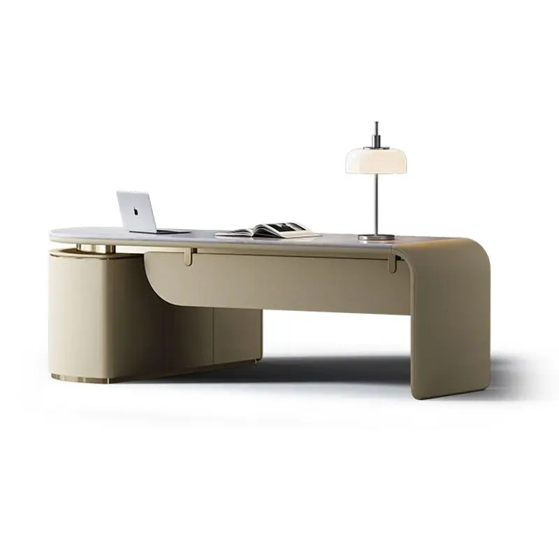 Italian Style Modern Steel and Wooden Office Desk with Natural Marble for Office Building or Home Use — image 7