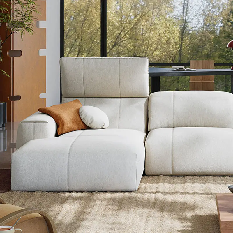New Style Chenille Velvet Cover Removable Washable Cat-Proof L-shaped Sponge-Filled Sofa Living Room Chaise Lounge Set — image 6