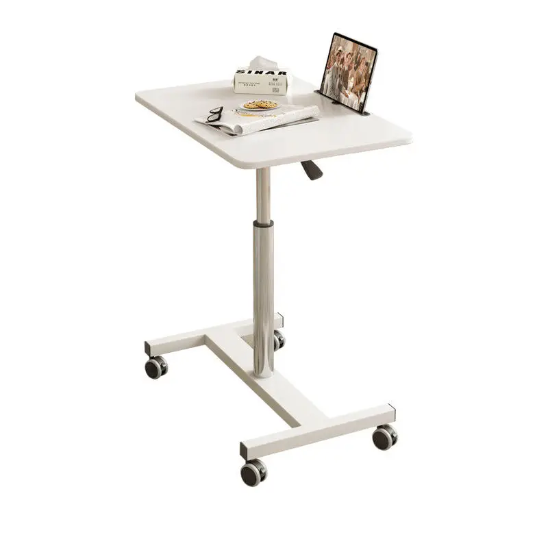 Hydraulic Lazy Computer Table Simple Mobile Office Writing Study Wooden Lifting Table Rotatable Desktop Small Size for Home Use — image 6