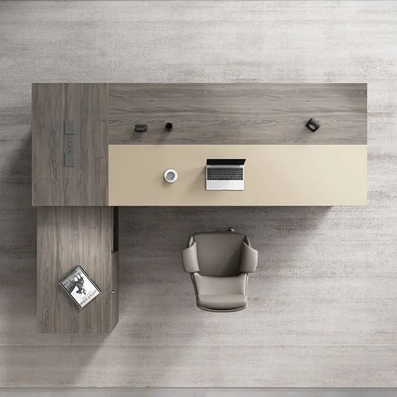 High End Luxury L Shape Ceo Boss Table MDF Wooden Executive Large Office Table Office Furniture Desk Table Office Desk Modern — image 5