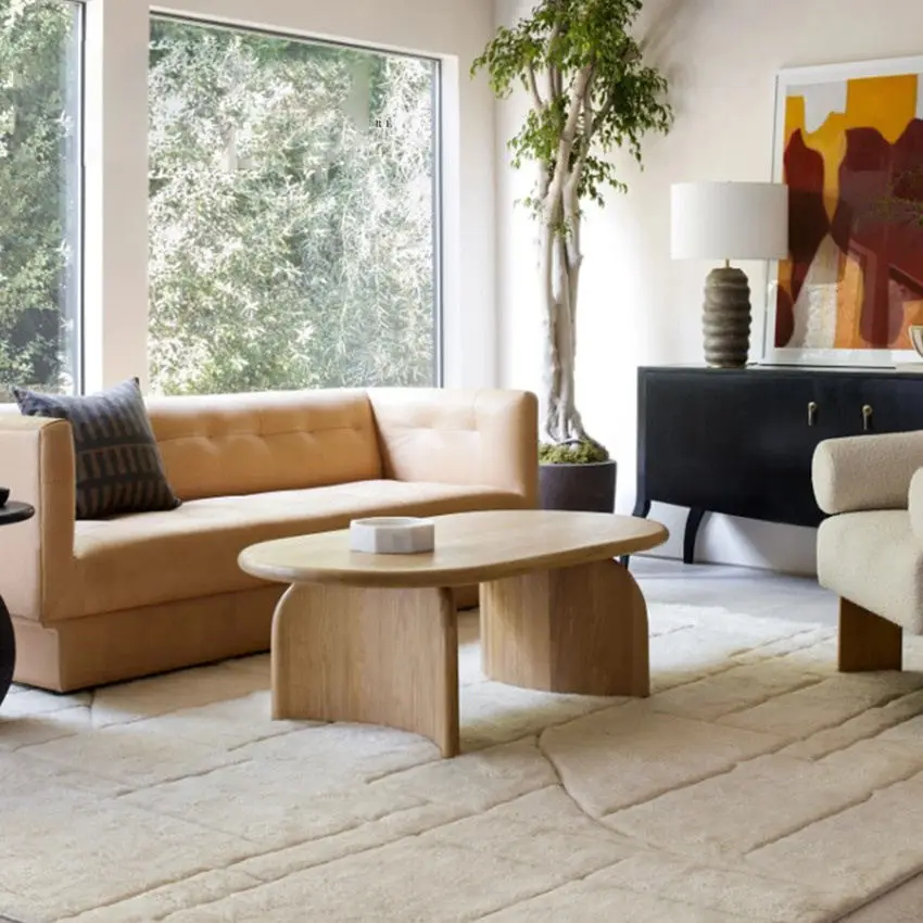 Nordic Creative Coffee Table Oak Solid Wood Combination Round Coffee Table Living Room Simple Small Apartment Tea Table — image 4