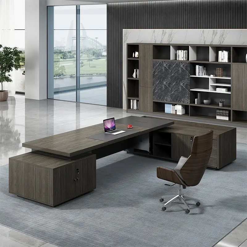 Boss Desk Simple Modern President Executive Desk Company L-shaped Office Desk and Chair Combination Office Furniture — image 3