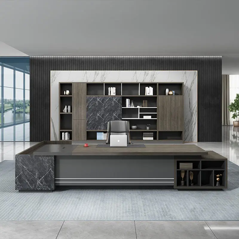Boss Desk Simple Modern President Executive Desk Company L-shaped Office Desk and Chair Combination Office Furniture — image 4