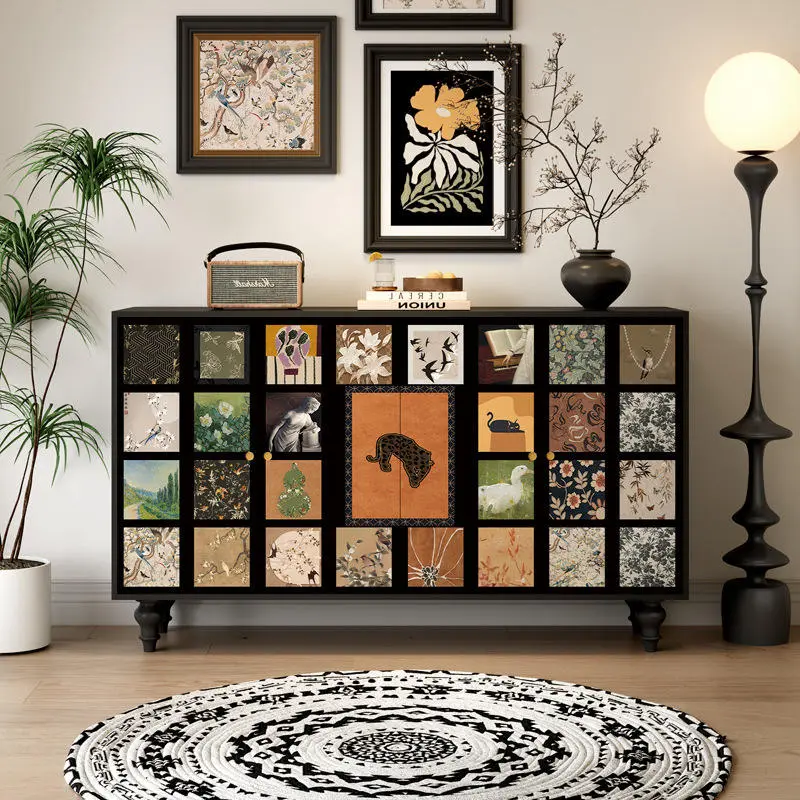 French Retro Solid Wood Storage Cabinet & Sideboard Easy Assembly Home Furniture for Living Room Bedroom Hotel Use-Maxky — image 3