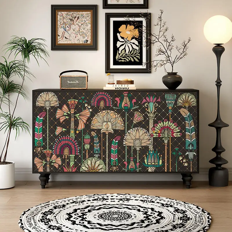 French Retro Solid Wood Storage Cabinet & Sideboard Easy Assembly Home Furniture for Living Room Bedroom Hotel Use-Maxky — image 5