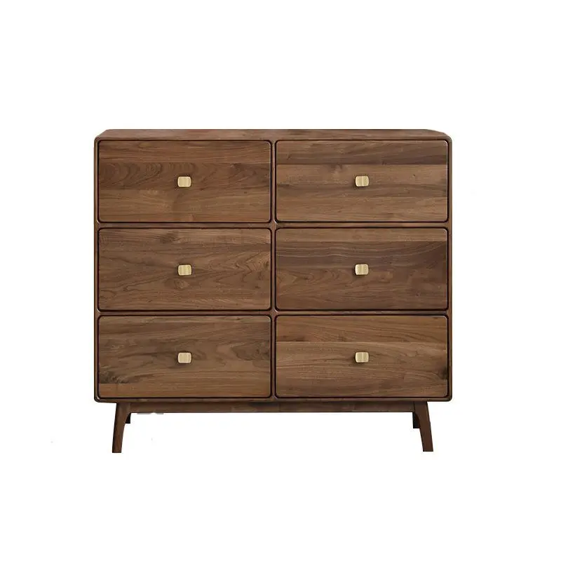 Modern Simple North American Black Walnut Solid Wood Light Luxury Multifunctional Six-Drawer Living Room Bedroom Home Furniture — image 6