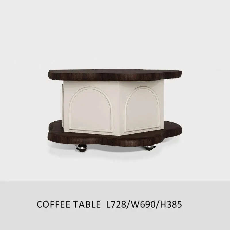 Modern Retro New Small Multifunctional Lift Coffee Table Removable Sideboard for Living Room Household Storage Wood Material — image 5