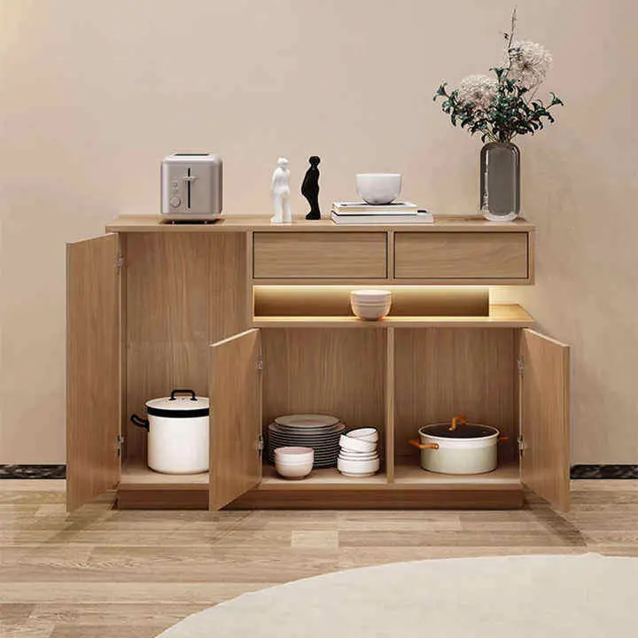 Nordic Modern Simple Wood Sideboard for Living Room and Dining for Tea and Wine Storage in Kitchen or Entrance Hall — image 3